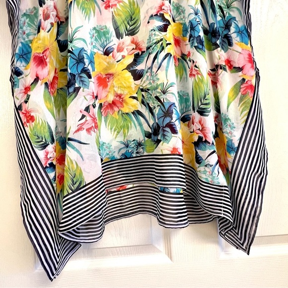 Tommy Bahama Fleur de Lite Tunic sheer Swimsuit Cover Floral Print Womens L/XL - Picture 5 of 7